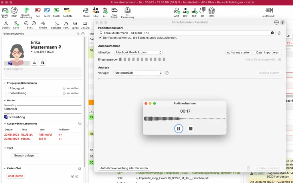 tomedo® Screenshot Sprechstunden-Assistent